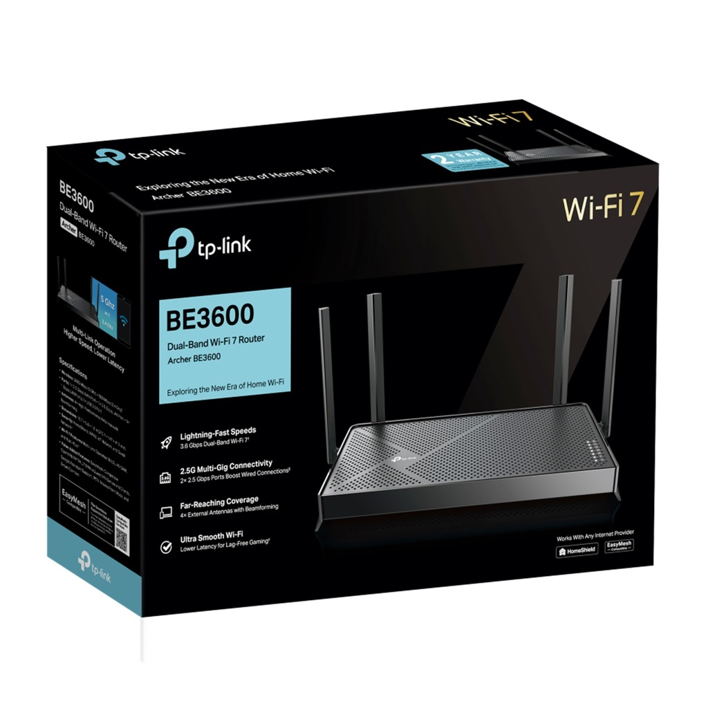 [BE230-Archer] TP-Link - Router Inalambrico Wi-Fi 7 EasyMesh Doble Banda de 3.6 Gbps Puertos Multi-Gigabit BE3600 WiFi7