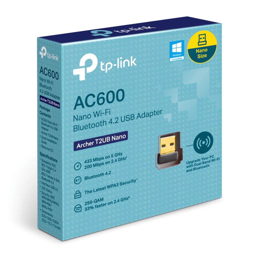 [T2UB-Archer-Nano] TP-Link - Adaptador USB AC600 Nano Wi-Fi Bluetooth 4.2