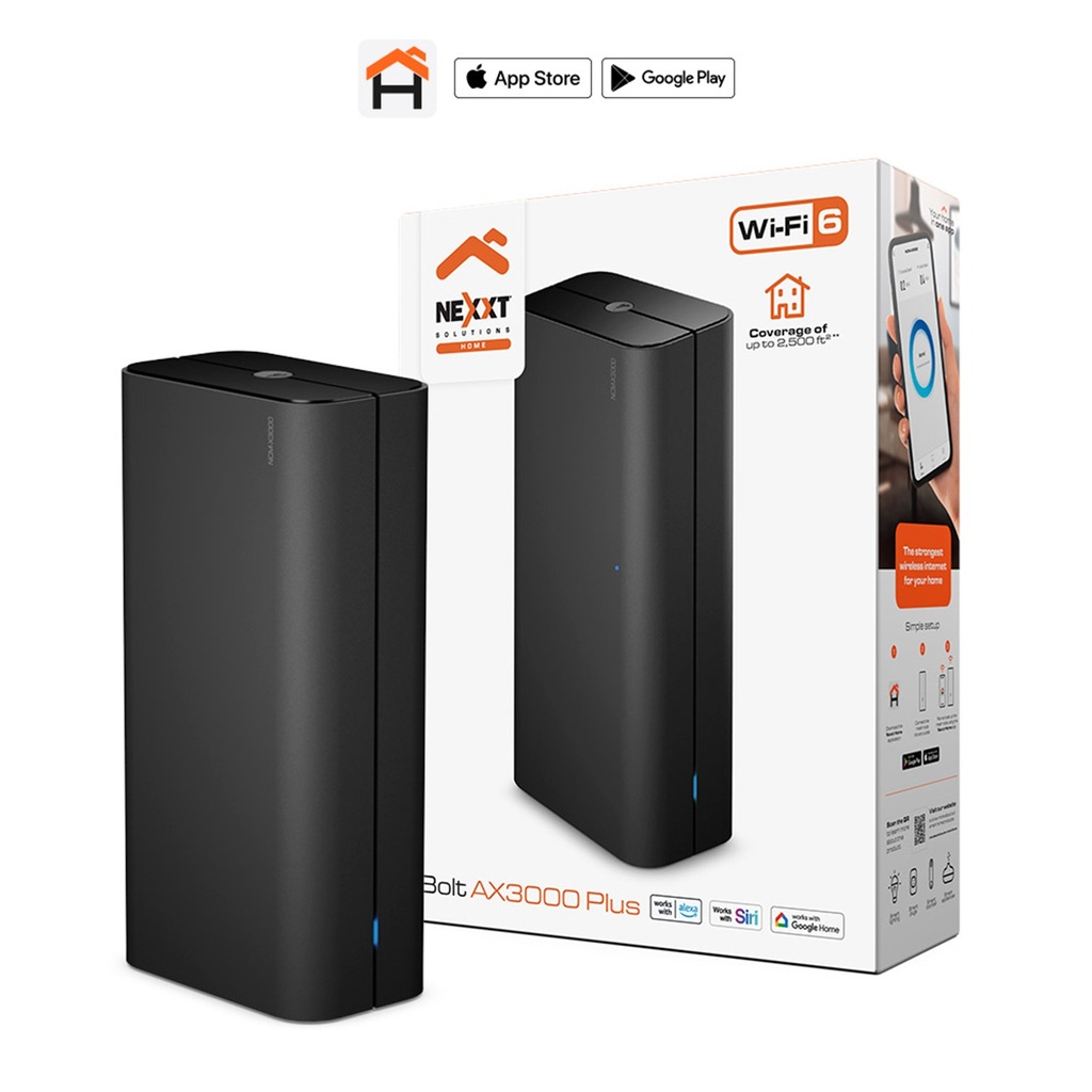 [NCM-X3000] Nexxt Home - Router Inalambrico Wifi Bolt Mesh Doble Banda AX3000 Plus Wi-Fi 6 [1 Unidad]