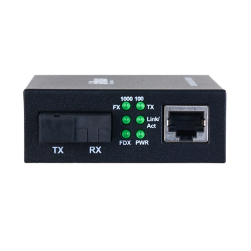 [DH-OTE100T-G] Dahua - Transceptor Óptico Ethernet con Distancia de hasta 20 kms (Velocidad del Puerto Ethernet 1 × 10/100/1000Base-T Velocidad del Puerto Óptico 1 × 1000Base-X)