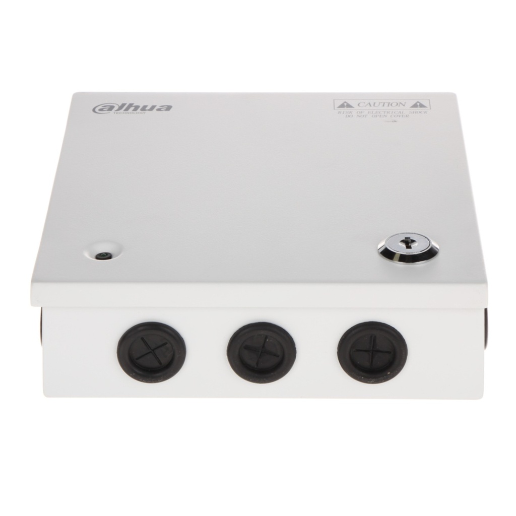 [DH-PFM340-5CH] Dahua - Fuente de Poder Centralizada de 12V 4A con Distribuidor para 5 Camaras Indicadores Led por Canal Voltaje de Entrada de AC90V-264V Fusibles Intercambiables Gabinete Metalico con Cerradura Protección Contra Descargas