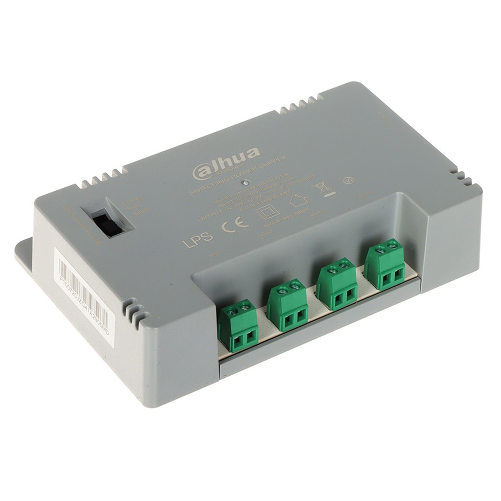 [DH-PFM344D-4CH-US-V2] Dahua - Fuente de Poder con Distribuidor para 4 Canales 12V 2 Amp 30W Voltaje de Salida Ajustable de 12V/13.5V/15V Protección de Voltaje Protección Contra Fuego V-0 Certificación FCC