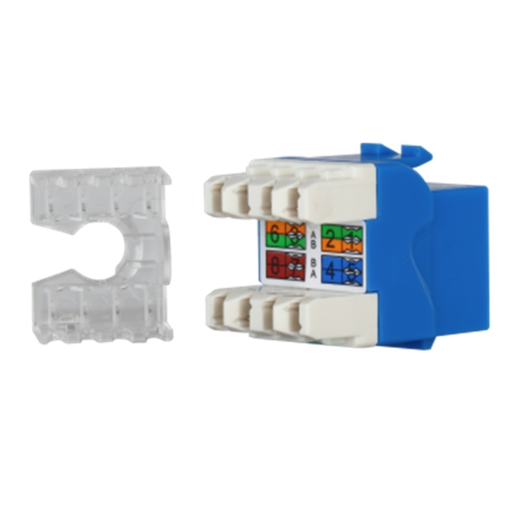 [DH-PFM3970-5EU-blue] Dahua - Conector Keystone Jack Coupler Sin Blindaje RJ45 CAT5e (Categoria 5e) ANSI/TIA568.2-D (Azul) [Unidad]