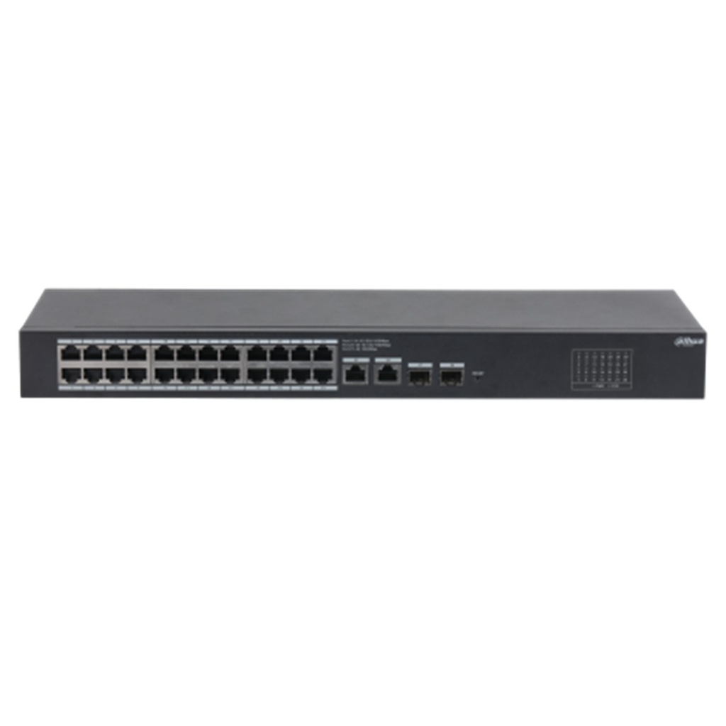 [DH-CS4228-24GT] Dahua - Switch Cloud L2 de 28 Puertos con 24 Puertos RJ-45 (Gigabit) 2 Puertos RJ-45 Uplink (Gigabit) y 2 Puertos SFP Uplink (1000 Mbps) Gestión en la Nube Carcasa Metálica Admite VLAN STP RSTP Agregación de Enlaces [Administrable]