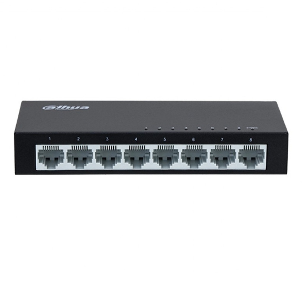 [DH-PFS3008-8ET-V2] Dahua - Switch para Escritorio con 8 Puertos (10/100 Mbps) Carcasa Metalica [No Administrable]