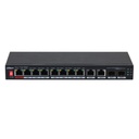 [DH-PFS3210-8GT2GF-96] Dahua - Switch PoE para Escritorio de 10 Puertos con 8 Puertos PoE (Gigabit) 2 Puertos Uplink (Gigabit) y 2 Puertos SFP (Gigabit) Carcasa Metálica Total PoE 96W [No Administrable]