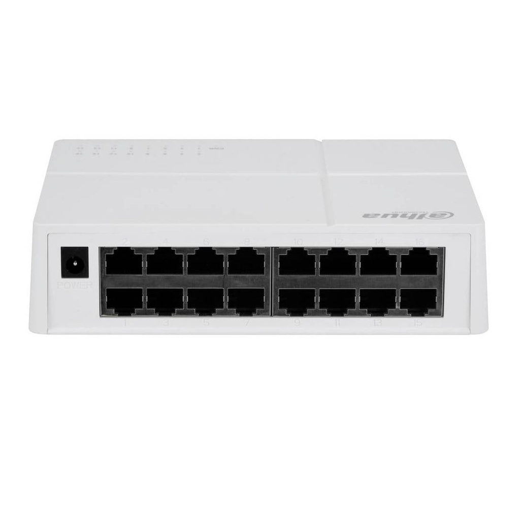 [DH-SF1016L] Dahua - Switch para Escritorio con 16 Puertos (10/100 Mbps) Carcasa Plástica [No Administrable]