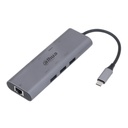 [DH-TC38] Dahua - Estación de Acoplamiento (8 en 1) USB 3.1 Tipo C a USB 3.0 + HDMI + RJ45 + SD/TF + PD Admite 3 puertos USB 3.0 Conexión Plug and Play Carcasa Metálica