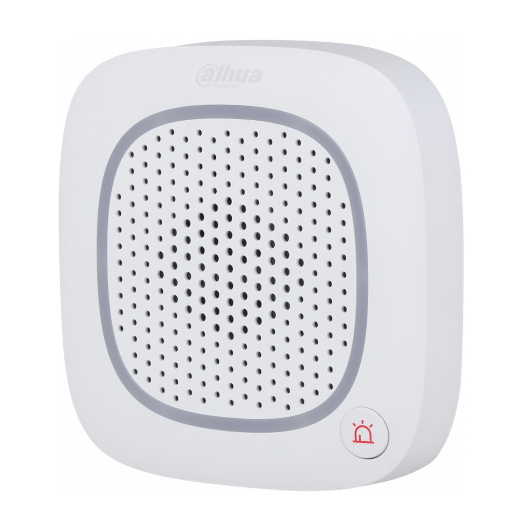 [DHI-ARA14-W2] Dahua - Sirena Intercom Inalámbrica con Audio Bidireccional y Múltiples Sonidos de Alarma (Fuego Intrusión Pánico Médica) Soporta Botón de Pánico Frecuencia 865.34 MHz–868.60 MHz MHz [Bateria 4 x CR123A]