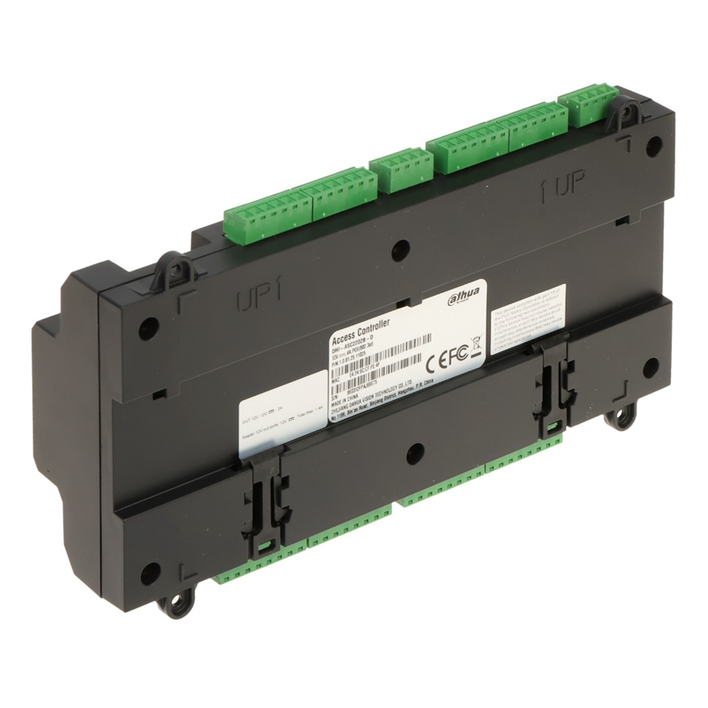 [DHI-ASC2202B-D] Dahua - Panel de Control de Acceso de 2 Puertas y 4 Lectoras (Admite 100.000 Usuarios 3.000 huellas 100.000 Tarjetas y 500.000 registros) Con Interlock Anti-passback Desbloqueo Remoto TCP/IP RS-485 y Wiegand PoE para Interiores