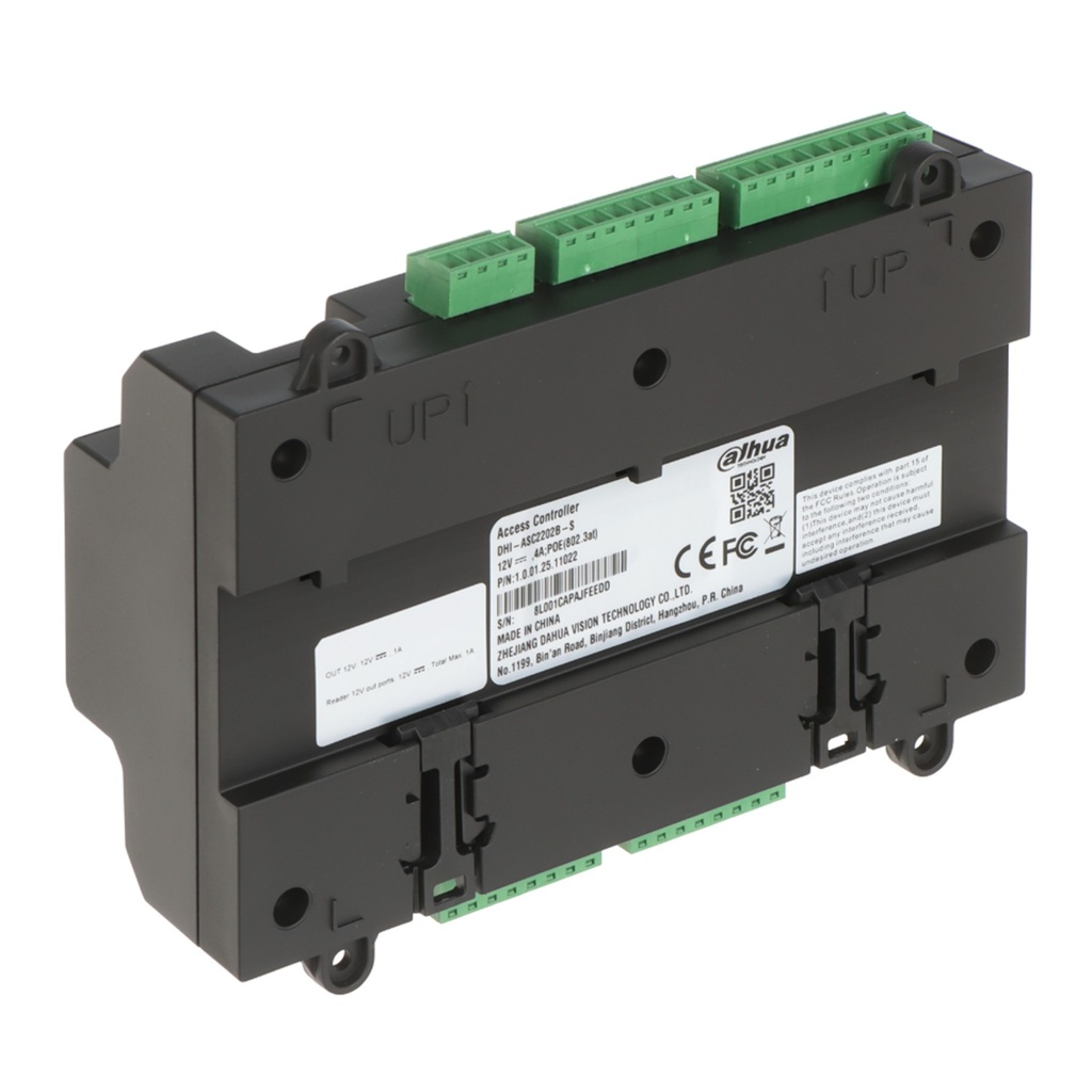 [DHI-ASC2202B-S] Dahua - Panel de Control de Acceso de 2 Puertas y 2 Lectoras (Admite 100.000 Usuarios 3.000 huellas 100.000 Tarjetas y 500.000 registros) Con Interlock Anti-passback Desbloqueo Remoto TCP/IP RS-485 y Wiegand PoE para Interiores