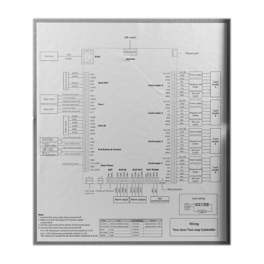 [DHI-ASC2202C-D] Dahua - Control de Acceso Gestiona 2 Puertas y 4 Lectoras (Admite 100.000 Usuarios 3.000 huellas 100.000 Tarjetas y 500.000 registros) Con Interlock Anti-passback Desbloqueo Remoto TCP/IP RS-485 y Wiegand para Interiores