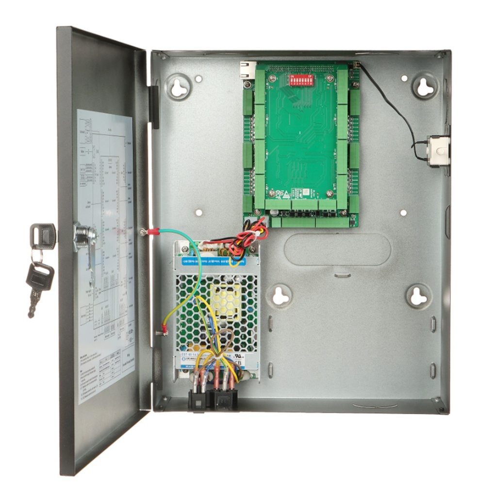 [DHI-ASC2204C-D] Dahua - Control de Acceso Gestiona 4 Puertas y 8 Lectoras (Admite 100.000 Usuarios 3.000 huellas 100.000 Tarjetas y 500.000 registros) Con Interlock Anti-passback Desbloqueo Remoto TCP/IP RS-485 y Wiegand para Interiores