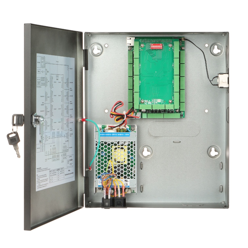 [DHI-ASC2208C-S] Dahua - Control de Acceso Gestiona 8 Puertas y 8 Lectoras (Admite 100.000 Usuarios 3.000 huellas 100.000 Tarjetas y 500.000 registros) Con Interlock Anti-passback Desbloqueo Remoto TCP/IP RS-485 y Wiegand para Interiores
