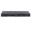 [DH-S3220-16GT-240] Dahua - Switch PoE para Montaje en Rack de 20 Puertos con 16 Puertos PoE (Gigabit) 2 Puertos Uplink (Gigabit) y 2 Puertos SFP (Gigabit) Carcasa Metálica Total PoE 240W [No Administrable]