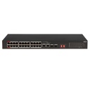 [DH-S3226-24ET-240] Dahua - Switch PoE para Montaje en Rack de 26 Puertos con 24 Puertos PoE (10/100 Mbps) 2 Puertos Uplink (Gigabit) y 2 Puertos SFP (Gigabit) Carcasa Metálica Total PoE 240W [No Administrable]