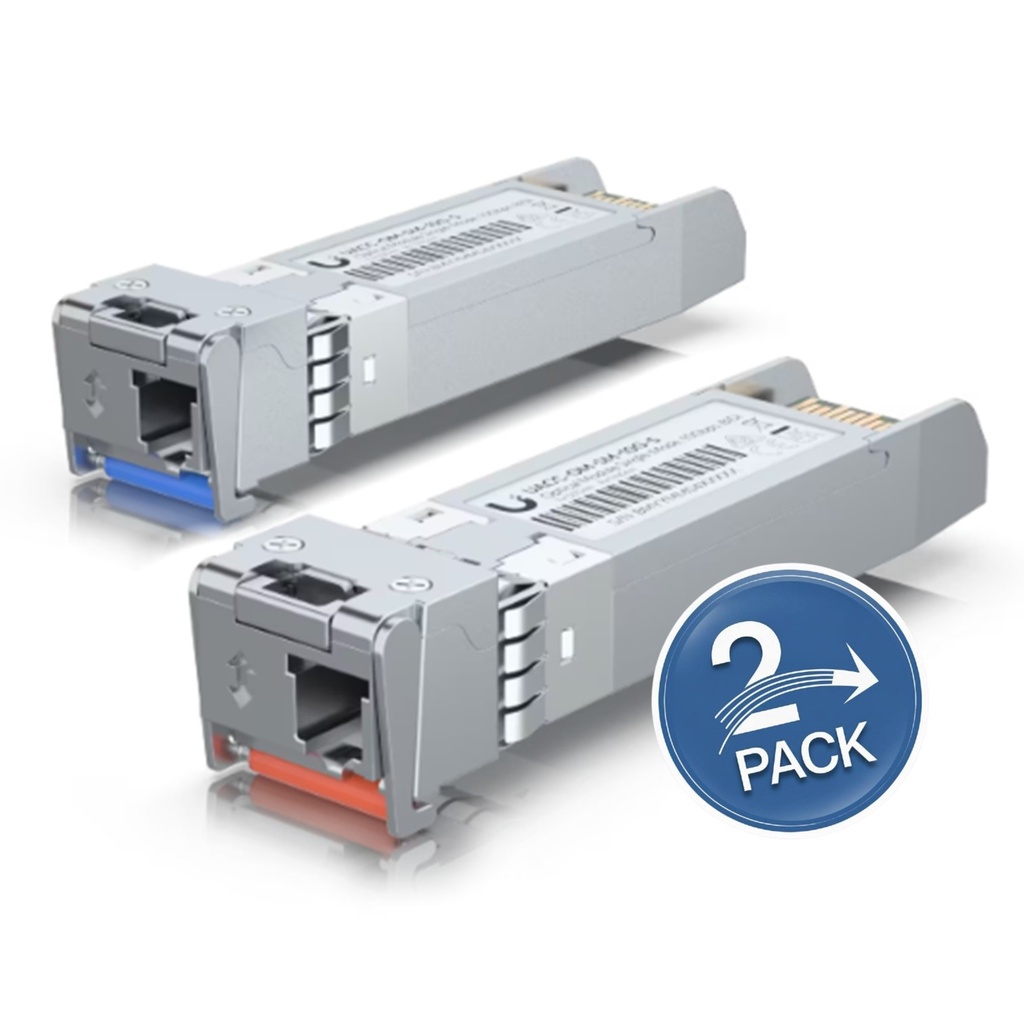[UACC-OM-SM-10G-S-2] Ubiquiti - UFiber Módulo SFP+ Transceptor MiniGibic MonoModo 10 Gbps Distancia 10 km Conector LC [2 Unidades]