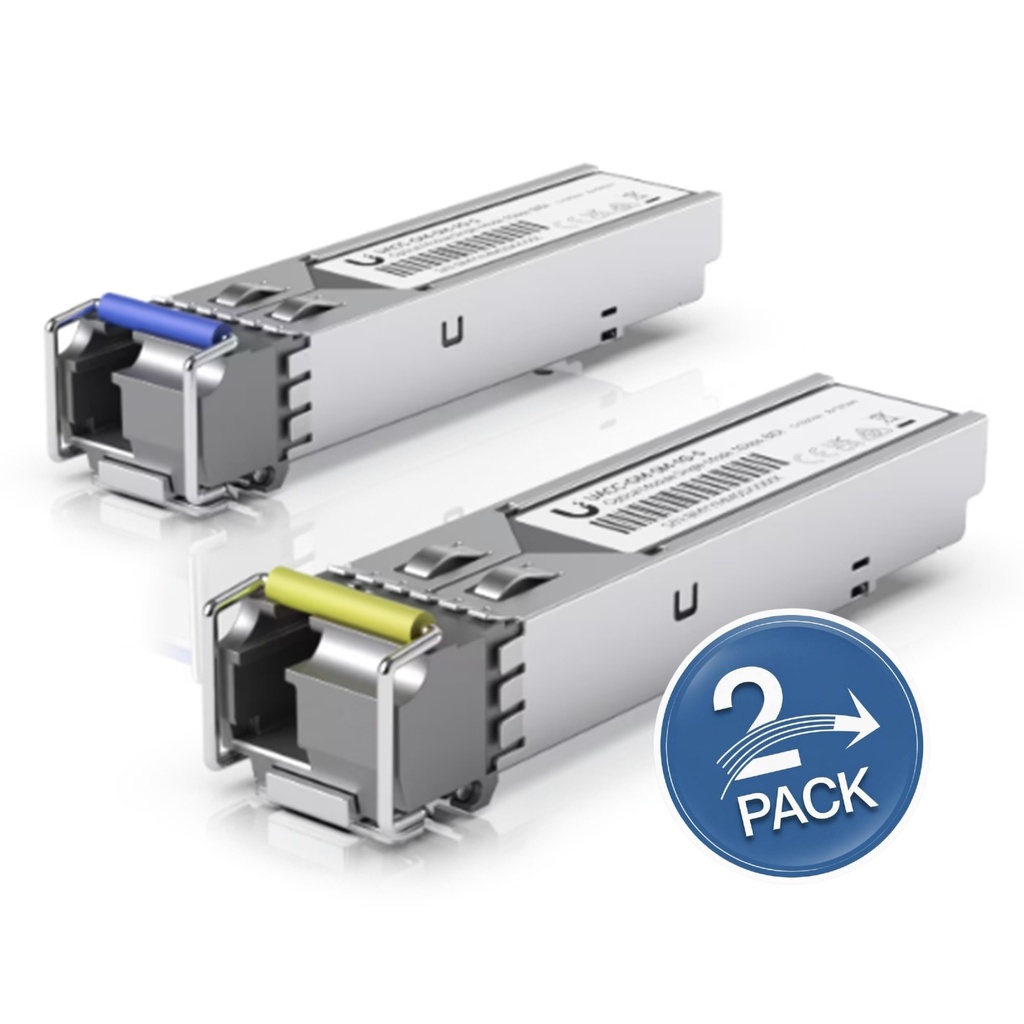 [UACC-OM-SM-1G-S-2] Ubiquiti - UFiber Módulo SFP Transceptor MiniGibic MonoModo 1.25 Gbps Distancia 3k Conector LC [2 Unidades]