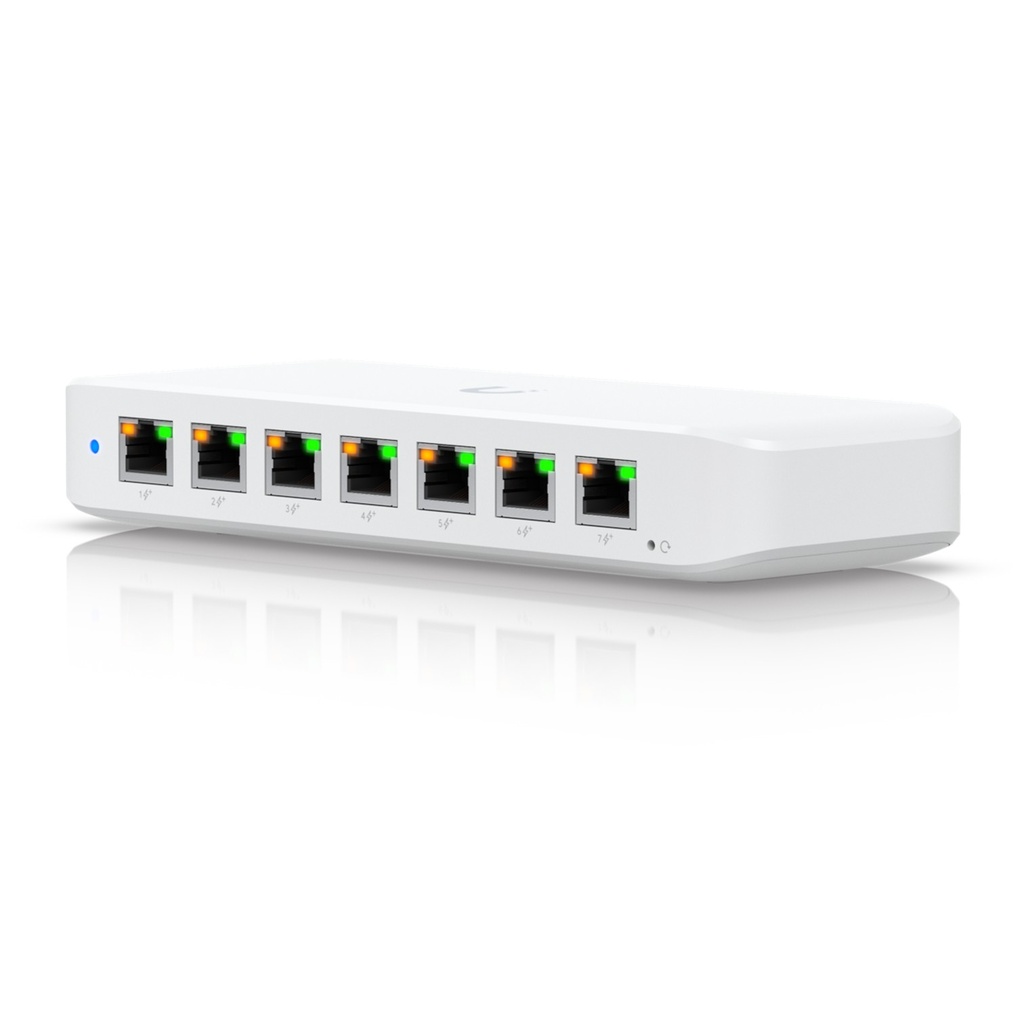 [USW-Ultra-60W] Ubiquiti - UniFi Switch Ultra 60W Administrable 8 Puertos GbE (1) Puerto POE++ IN opcional y (7) Puertos POE+ Incluye Fuente AC hasta 62W para POE