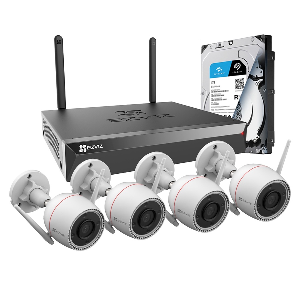 [KITCAM14] Ezviz - Kit Cámaras de Seguridad Inalambricas 8CH NVR X5S + 4 Bullet C3TN HD [3MP] + 1Tb