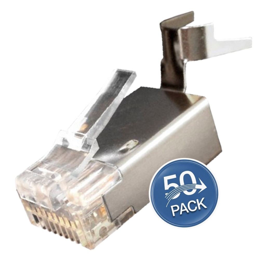 [ATB-RJ456A] Beconnect - Conector RJ45 Blindado CAT6A (Categoria 6A) FTP [50 unidades]