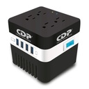 [RU-AVR604] CDP - Regulador de Voltaje Automático de 600Va Cargador USB de 4 Puertos y 4 Salidas Reguladas NEMA 5-15