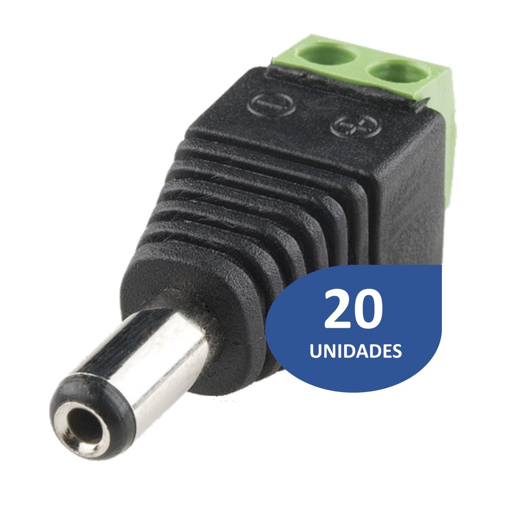 Conector 12V Macho 2.1mm [20 Unidad]