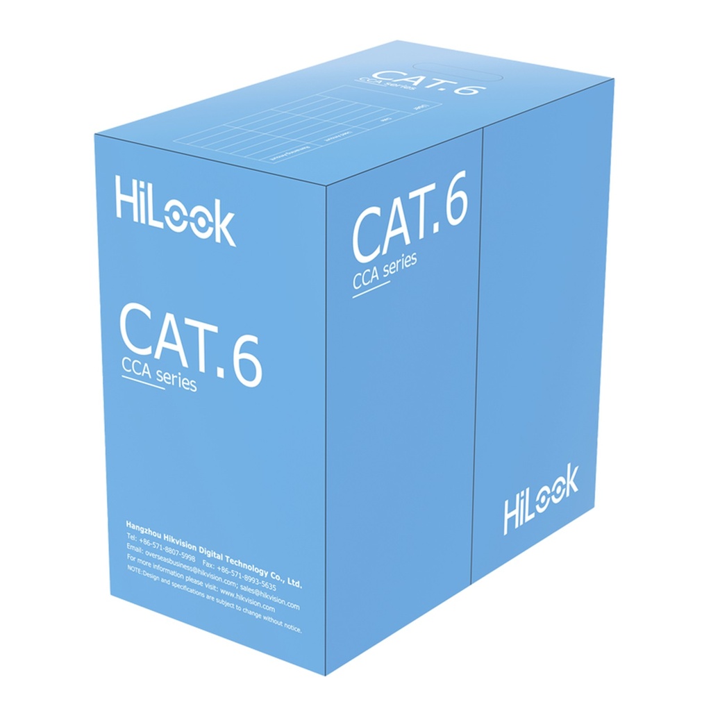[NC-1LN6UU/CCA] HiLook - Cable UTP CAT6 (Categoria 6) CCA Interior (Gris) [Caja 305 Metros]