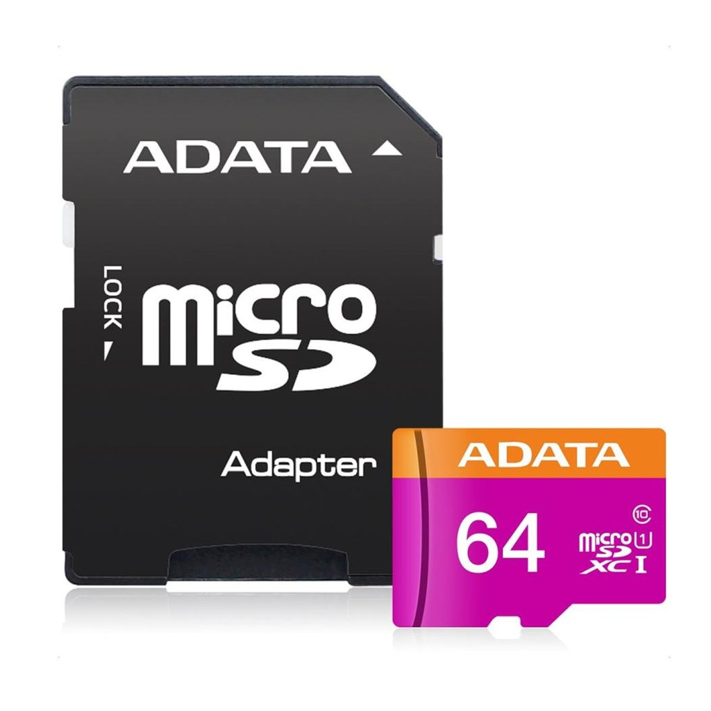 [AUSDX64GUICL10-RA1] Adata - Memoria Flash 64GB microSDHC UHS-I Clase 10 con Adaptador
