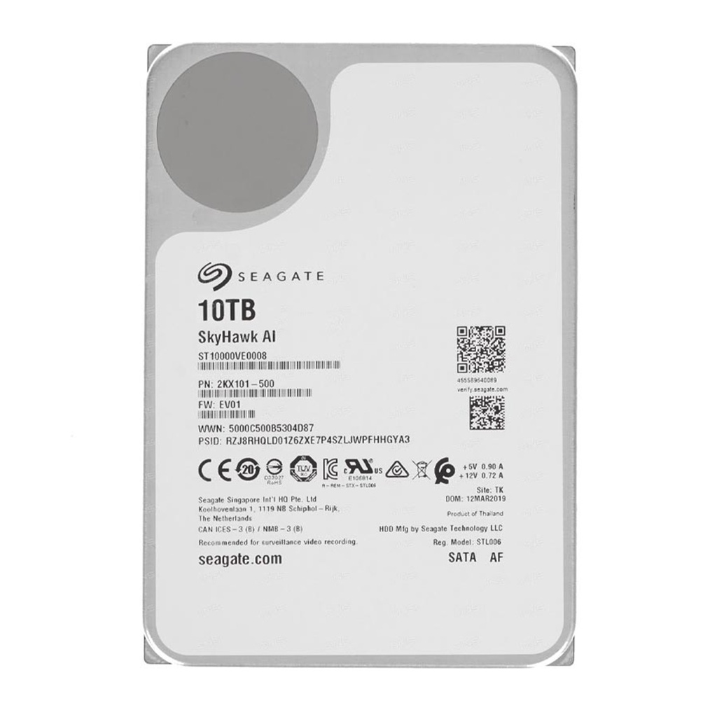 [ST10000VE0008] Seagate - Disco Duro Skyhawk AI SATA III 10Tb 7200 rpm Cache 256Mb 3.5" Videovigilancia