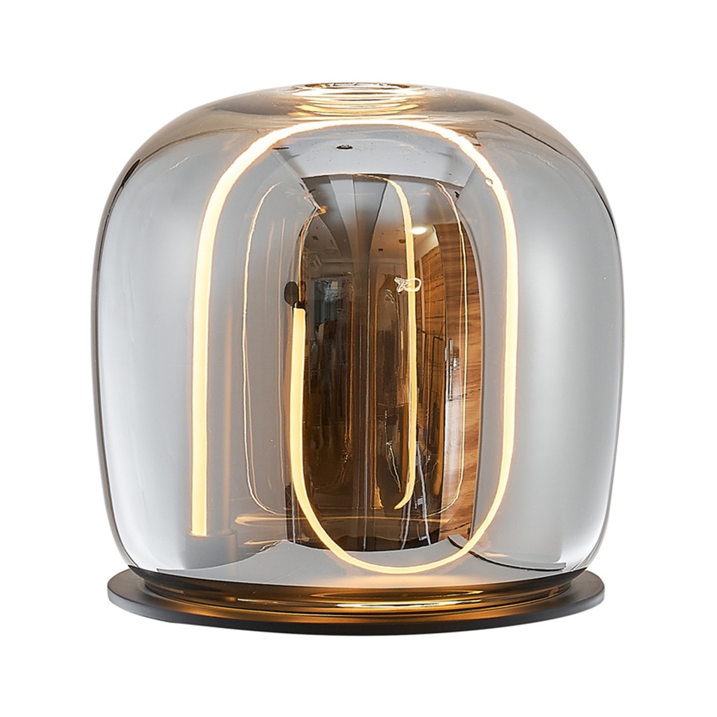 [S-PEAR-M-VN] Lucerna - Lampara de Mesa Decorativa Pear Vidrio 7w [160mmx 180mm] C/Switch 3 tonos 3K-4K-6K 