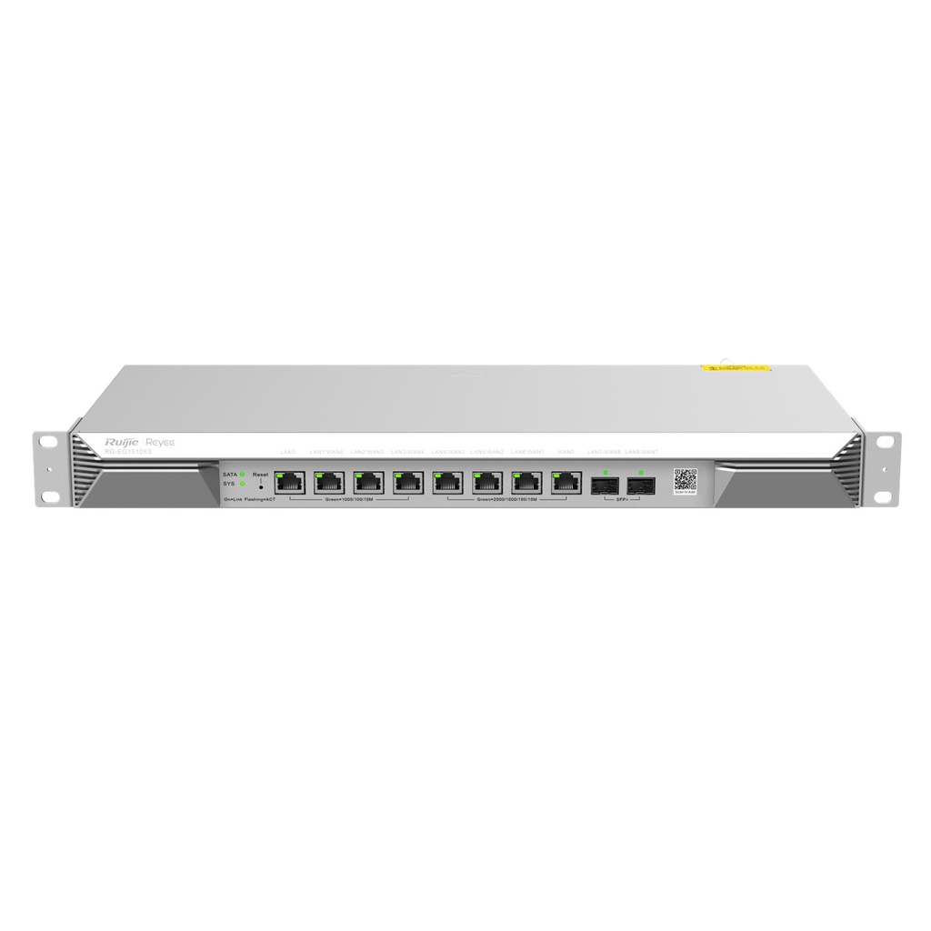 [RG-EG1510XS] Ruijie/Reyee - SME Router Core Rackeable SD-WAN 1 Puertos LAN 6 Puertos LAN/WAN Multi-Gigabit 2 SFP+ 1500 clientes