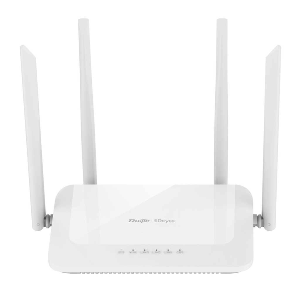 [RG-EW1200] Ruijie/Reyee - HOME Router WiFi5 Doble Banda 1 Puerto Wan 10/100 y 3 Puertos Lan 10/100 Hasta 1,200 Mbps Repeater, AP, WISP
