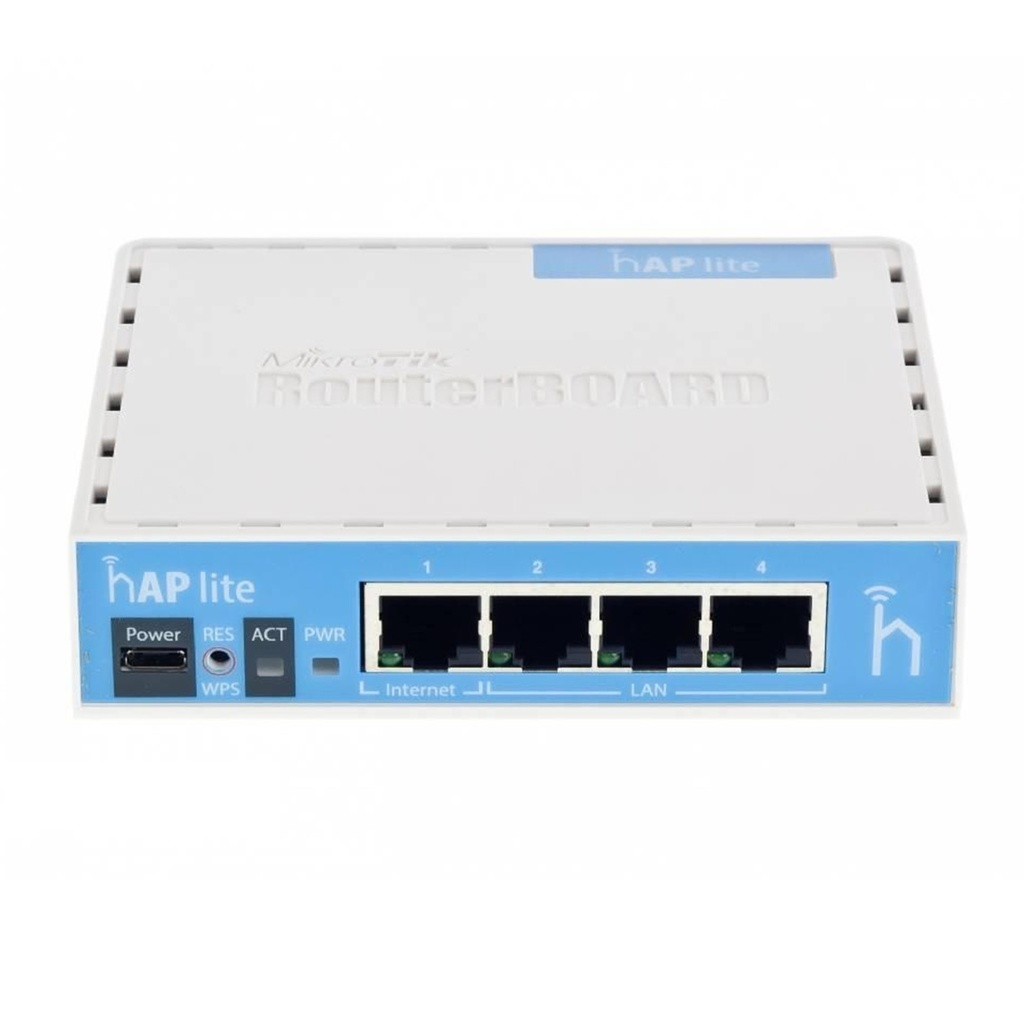 [RB941-2nD] Mikrotik - (hAP Lite) 4 Puertos Fast Ethernet y Wi-Fi 2.4 GHz 802.11 b/g/n