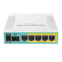 [RB960PGS] Mikrotik - (hEX PoE) RouterBoard 5 Puertos Gigabit Ethernet PoE 802.3at 1 Puerto USB