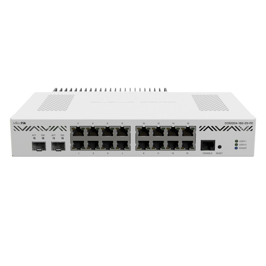 [CCR2004-16G-2S+PC] Mikrotik - Cloud Core Router 2004-16G-2S+PC con Enfriamiento Pasivo