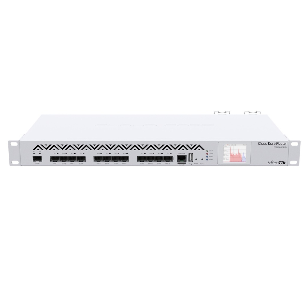 [CCR1016-12S-1S+] Mikrotik - (CCR1016-12S-1S+) Cloud Core Router 12 Puertos SFP 1 SFP+ 10G con Fuente Redundante