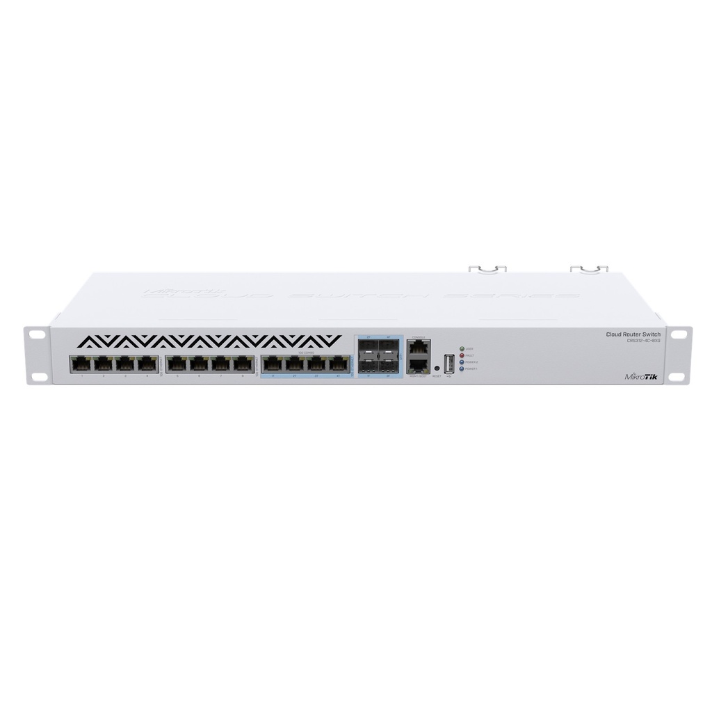 [CRS312-4C+8XG-RM] Mikrotik - Cloud Router Switch 8 Puertos 10G RJ45 4 Compartidos RJ45/SFP+ (RouterOS v7 / SwitchOS)