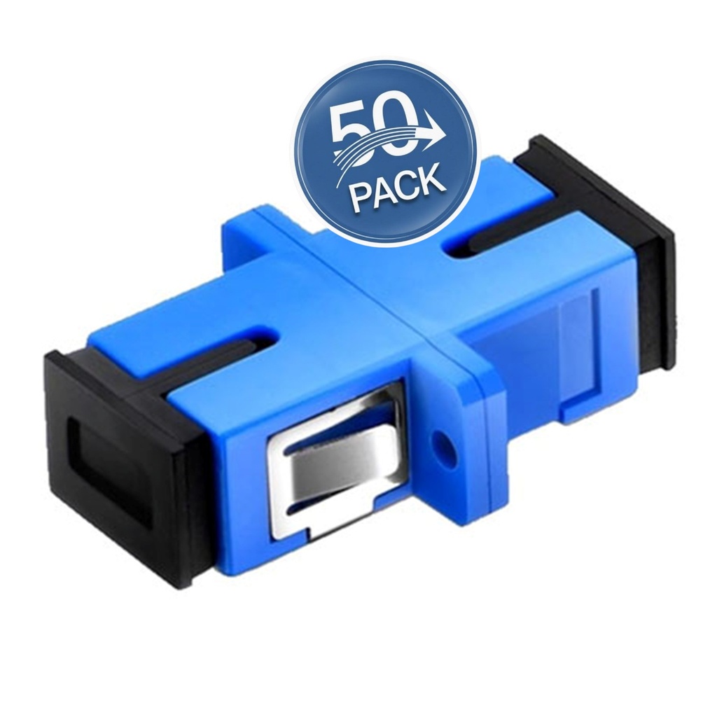 [WPF-ADPT-SCUPC-50UND] Wireplus - Adaptador - Puente - Acoplador de Fibra Optica SC-UPC Azul [50 Unidades]