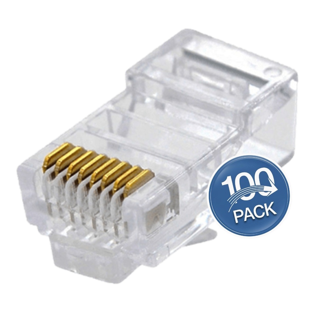 [ACC-CON-RJ45CAT5-100] Wireplus - Conector RJ45 CAT5e (Categoria 5e) [100 Unidades]