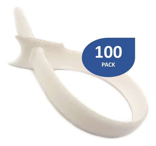 [WP-CINTAV-W12X20-100UND] Wireplus - Cinta Velcro Blanco 20cm [100 Unidades]