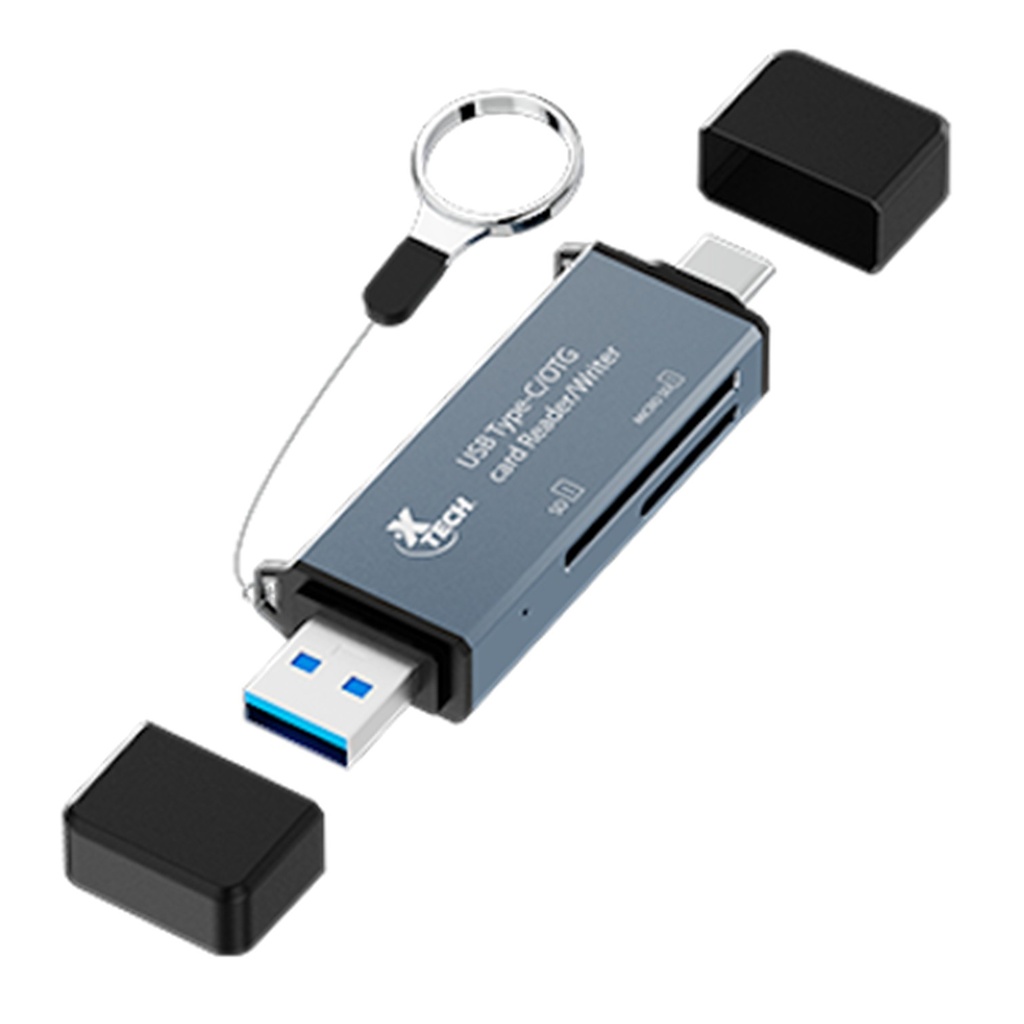 [XTC580] Xtech - Lector de tarjetas 2 en 1 USB-C / USB 3.0 OTG para TF/SD y Micro SD
