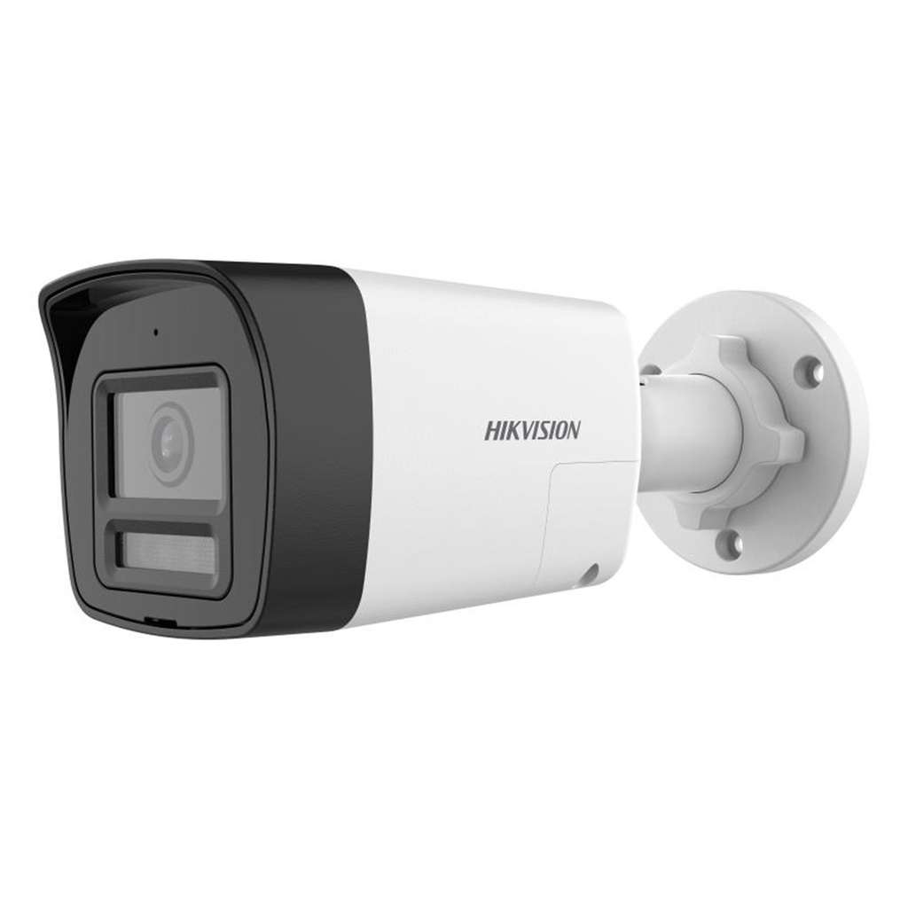 [DS-2CE16D0T-LXTS(2.8mm)(O-STD)] Hikvision - Cámara HD Bullet con Audio Bidireccional y Sirena 1080P [2MP] Lente 2.8mm [Metalico]