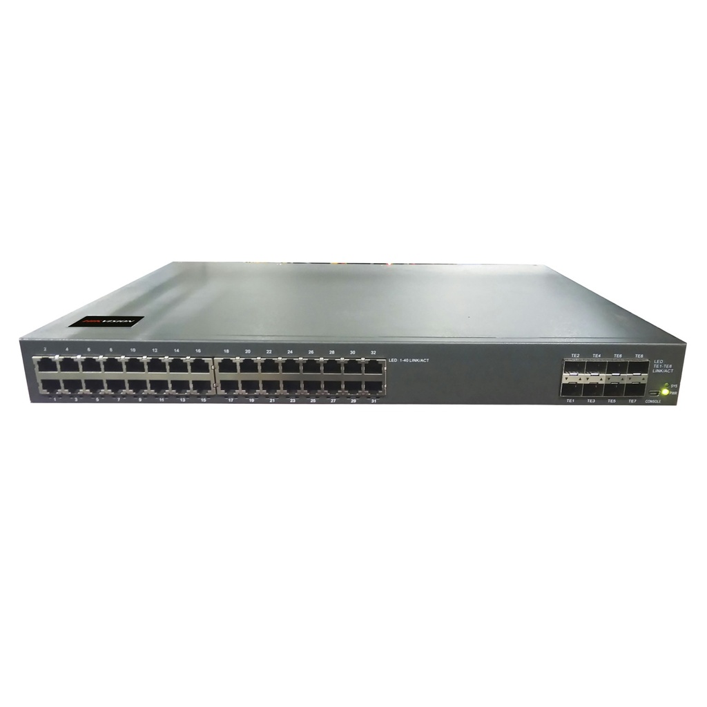 [DS-3E3740(O-STD)] Hikvision - Switch Core Gigabit Administrable Capa 3 32 Puertos 1000 Mbps 8 Puertos SFP+ 10 G de Uplink IGMP VLAN GRMP