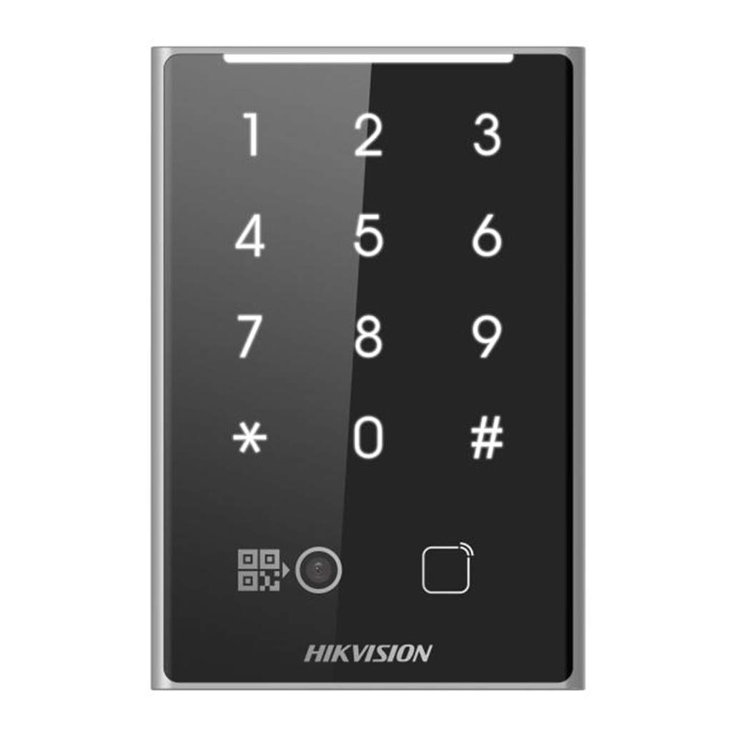 [DS-K1109DKB-QR(STD)] Hikvision - Lector de Tarjetas PROX EM y de Códigos QR Teclado para Contraseña Compatible con Controladores DSK2600 Series Hikvision Comunicación RS485 y WIEGAND