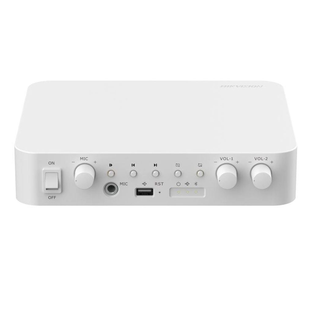 [DS-QAE1A80G1-VB(O-STD)/EU] Hikvision - Amplificador de Red de 2 Zonas de 80W Soporta ISUP, EZVIZ Cloud y el protocolo ISAPI
