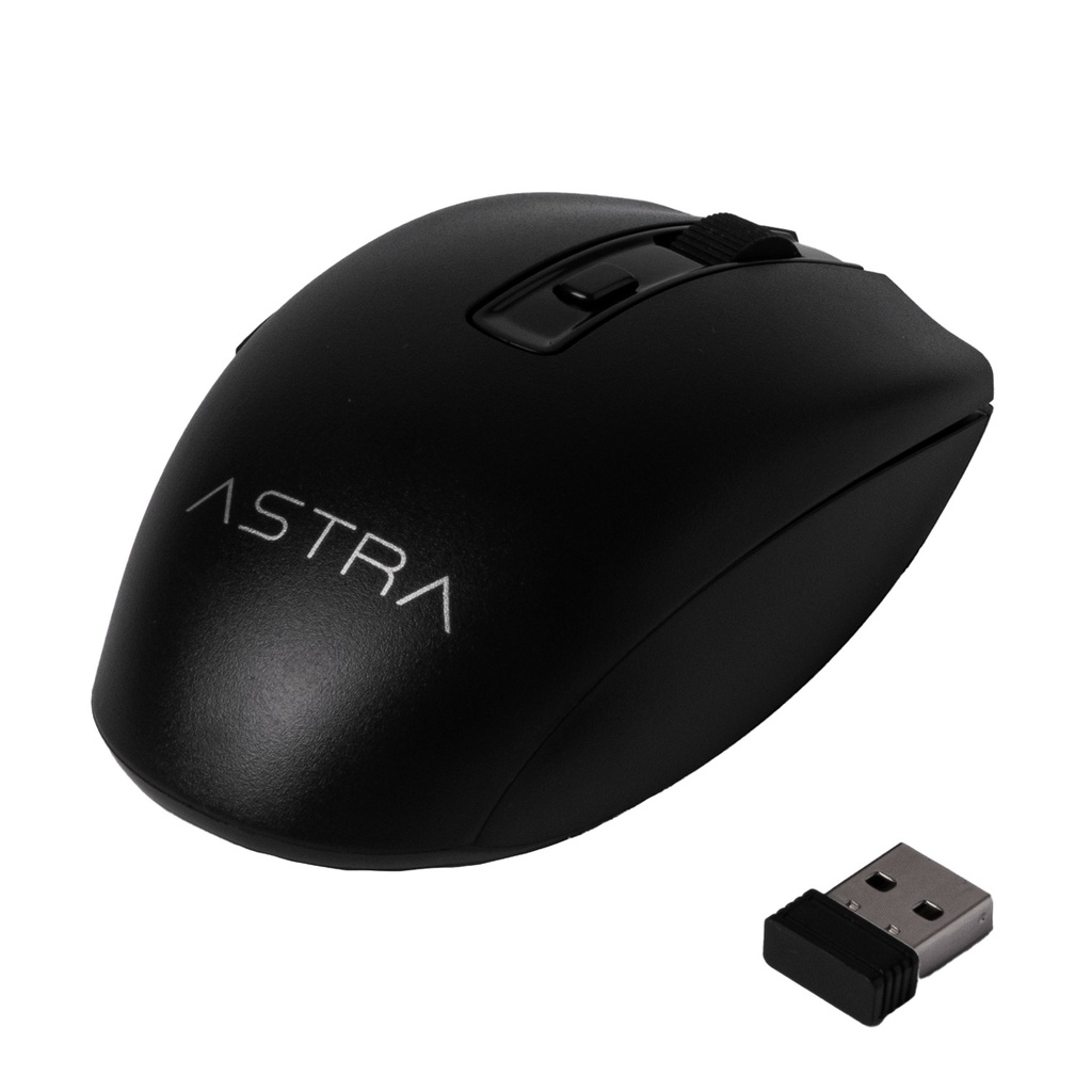 [GW224BK] Astra - Mouse Inalambrico USB 6 Bonones 1600 DPI [Negro]