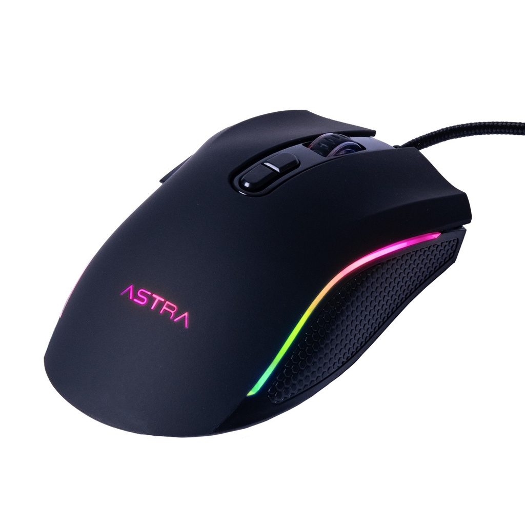 [GM314BK] Astra - Mouse Alambrico USB Gaming RGB 7 Bonones 7200 DPI [Negro]