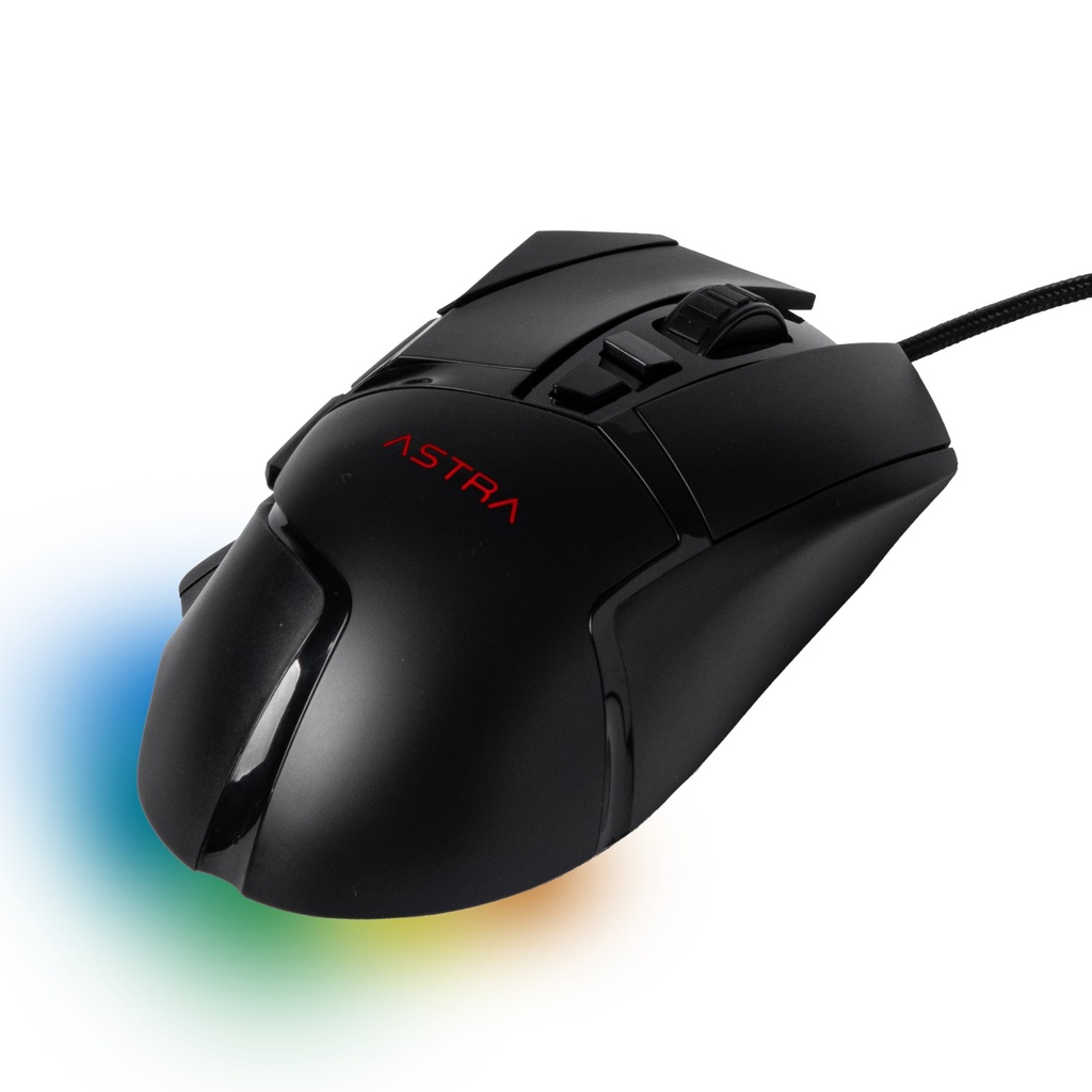[GM520] Astra - Mouse Alambrico USB Gaming RGB 8 Bonones 12800 DPI [Negro]