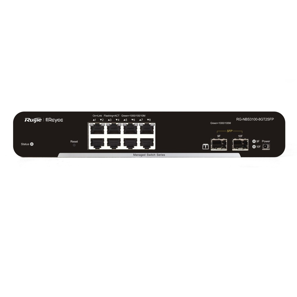 [RG-NBS3100-8GT2SFP] Ruijie/Reyee - SMB Switch Administrable L2 con 8 Puertos Gigabit + 2 SFP 1Gb